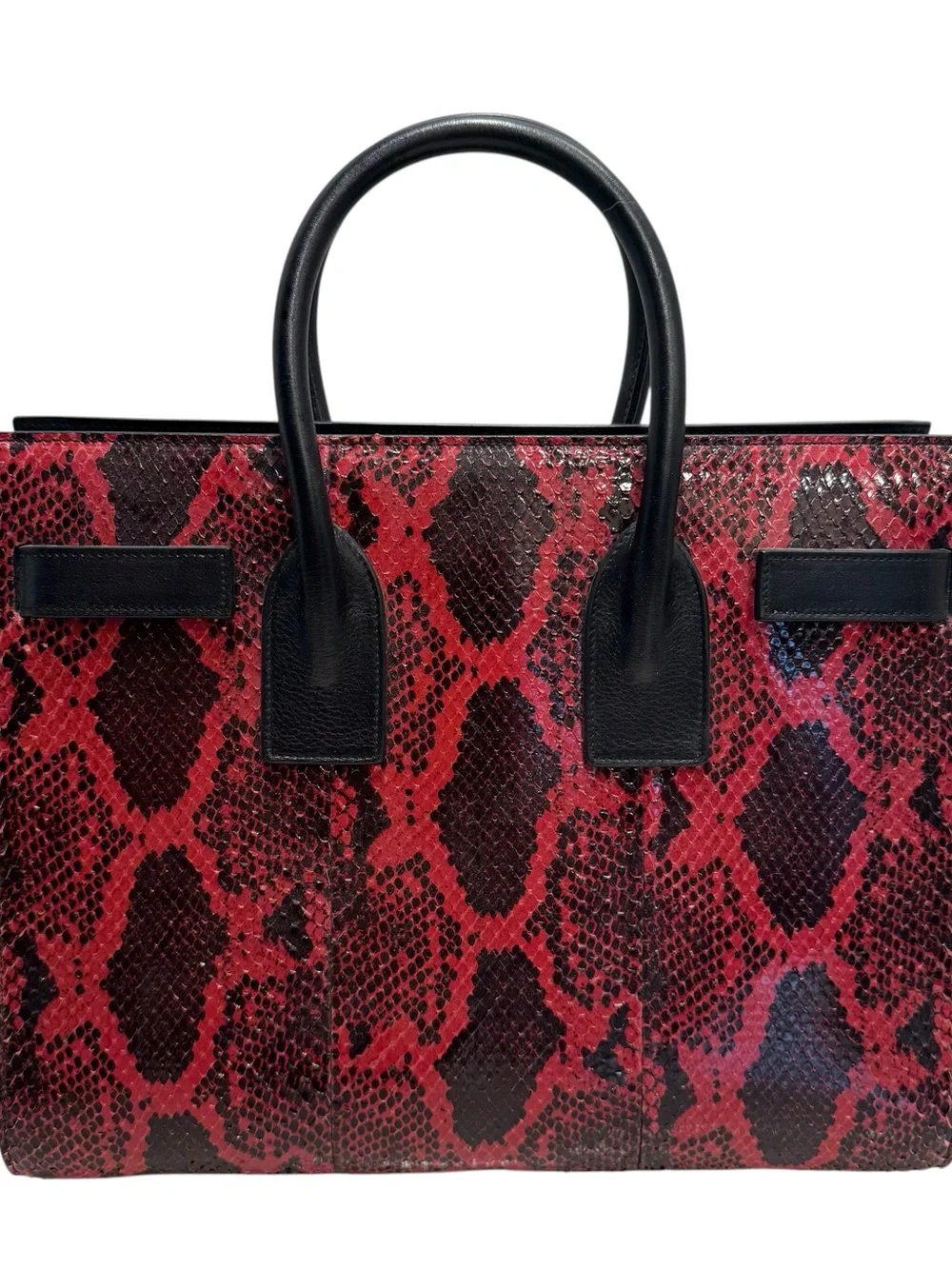 Saint Laurent YSL Sac Dejour Red Python Satchel 355153 LECJ1 - Picture 5 of 16